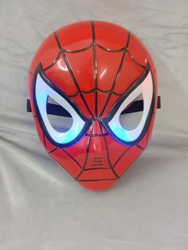 Image of SHAKTISM SuperHero LED Light Face Mask for Kids, Red Costume Party Mask with Elastic Strap, Flashing Light Fancy Dress Toy for Boys & Girls, Birthday Return Gift, 1 Piece