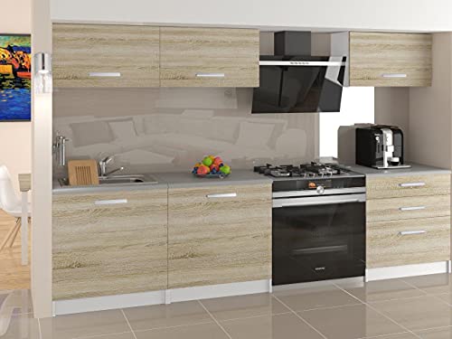  Jori  Cucina Completa Modulare Lineare L 180cm 6 pz  Piano di Lavoro Incluso  Set di mobili da Cucina Moderni