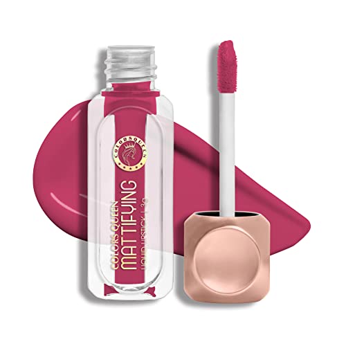 Image of Colors Queen Mattifying Non Transfer Liquid Lipstick - 18 Rosy Sunday - 3g | Long Lasting Liquid Matte Lipstick | Transfer Proof & Waterproof Lipstick Enriched with Vitamin E & Almond Oil, Lasts up-to 18 Hours