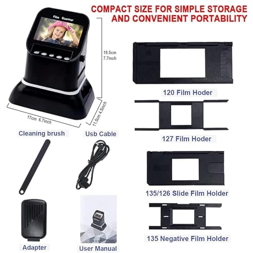 Digital Film Scanner, schermo LCD ad alta risoluzione 1080P, converte negativi e diapositive in formato digitale JPEG