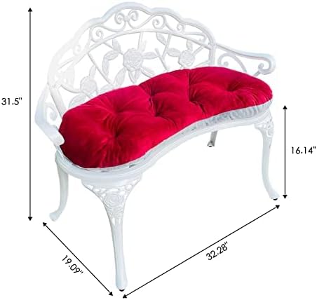 Miniatura 2 de Mandolin Silla de jardín al aire libre, silla de jardín de aluminio fundido antioxidante, banco de patio de patio con rosa tallada para patio