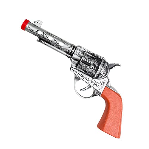 Boland 54338 – Pistolet Deputy Sheriff, taille 20 cm, argenté/marron, ornements, enfant, jouet, arme, factice, costume, carnaval, soirée à thème