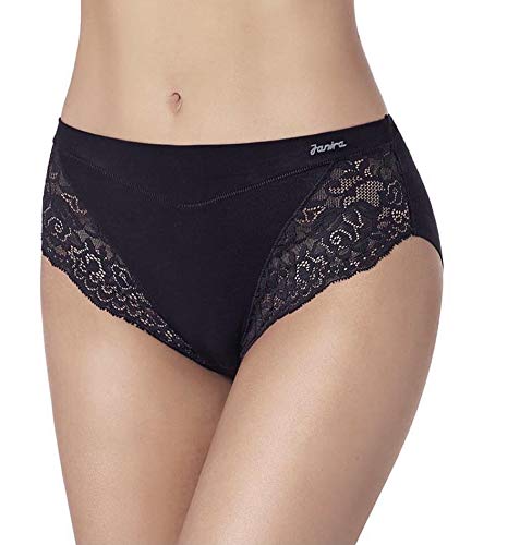 JANIRA Milano slip en coton d'exception et dentelle de prestige Dune M