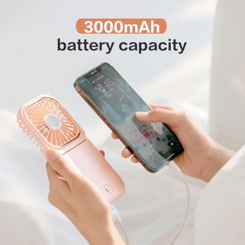 Image of STARQ Portable Mini Handheld Fan with 3000mAh Rechargeable Battery, Foldable Personal Cooling Fan for Travel, Office & Outdoor Use FC3 (Colour As Per Availablity)