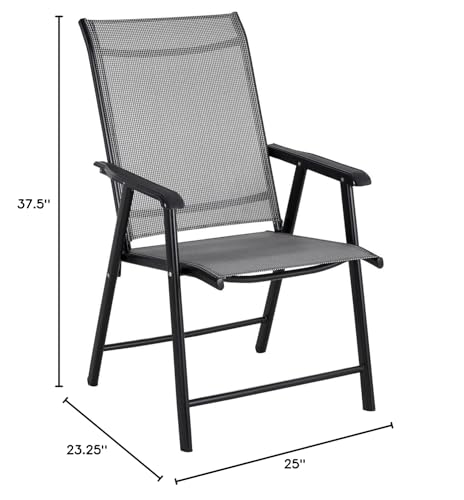 Btexpert AM5275-1 Heavy Duty Patio Folding Chair Outdoor Indoor Portable Dining Sling Back Metal Frame thumb #2