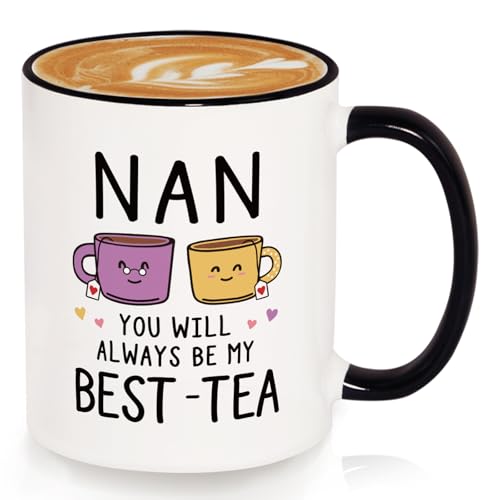 GoMelley Nan Gifts Birthday Gifts for Nan Mug Best-Tea Best Nana Birthday Gifts from Grandchildren