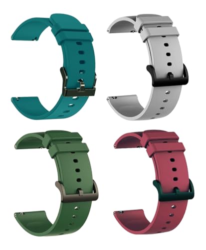 Image of IIK COLLECTION 22mm Silicone Strap for Smart Watches | Combo Pack Compatible With Noise, Fireboltt, Boat Xtend, Pebble, Boat Flash, Noise Color Fit, Ultra Smart Watch & All Watches