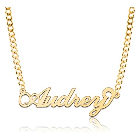 Pugster Custom Name Necklace Customizable Name Necklace for Women Name Plate Necklaces with Names Cover