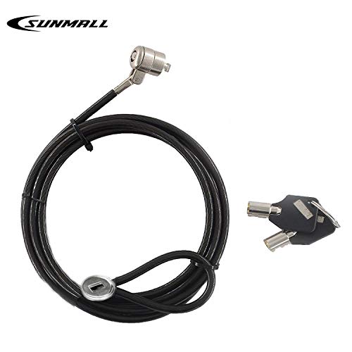 SUNMALL Keyed Universal Laptop Lock, Universal Anti Theft Wire Retractable Lock, Portable Bicycle