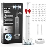 Voraiya Electric Flosser for Teeth with 50 Replacement Heads, Wireless Charging 3-in-1 Electric Dental Flosser with 4 Modes, Dentist Recommended Reusable Portable Magic Flosser for Travel & Adults