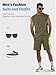 JEMLDL Men's 2 Piece Acid Wash Tank Tops and Shorts Lounge Lightweight Cotton Sweatsuit Fashion Clothing Set Olive M
