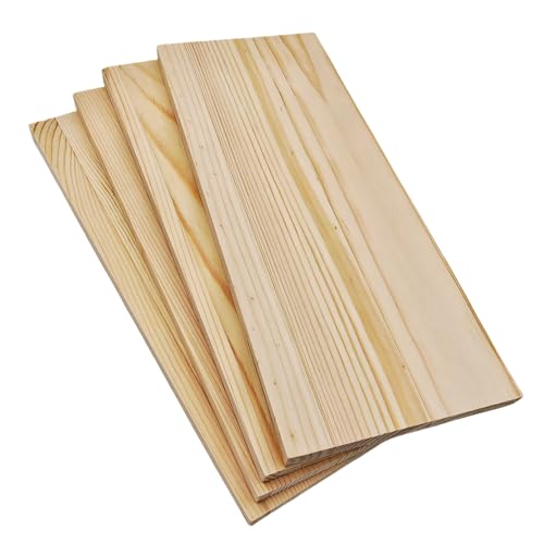4 tablas rectangulares de madera sin pintar para manualidades, 25 x 10 x 1 cm, en blanco, para tallar, pintar y quemar