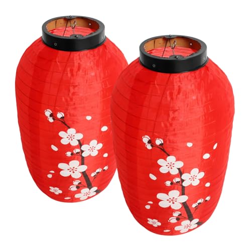 Cabilock 2Pcs Japanese Hanging Lanterns Traditional Lanterns for Home Decor Restaurant Decoration and Festive Occasions Floral Design with