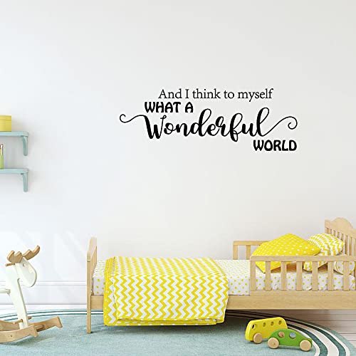 Fencosyn And I Think To Myself What A Wonderful World Positive Uplifting Quote Vinyl Wall Mural Sticker Decal Home Decor #TOP2