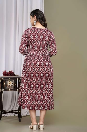 Image of Maternity Feeding Kurtis for Women Cotton - Zip Access Nursing Dress | Comfortable Pregnancy Wear | Stylish Feeding Kurti | Soft Cotton Maternity Dresses for Womens