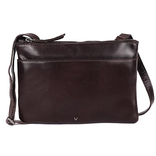 9 inch Genuine Leather Crossbody Sling Bags for Women, Trendy Casual Office Bag with Adjustable Strap