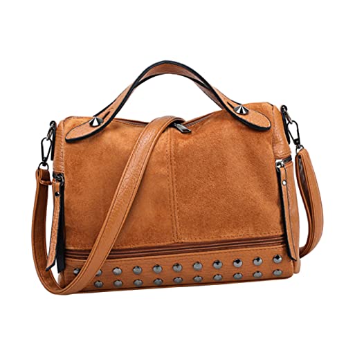 Sac bandoulière femme cuir PU vintage aux finitions rivetées