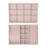 MonkeyJack 2 Pieces 35x2x3cm Tray Showcase Display Organizer Ring Earring Multi Purpose