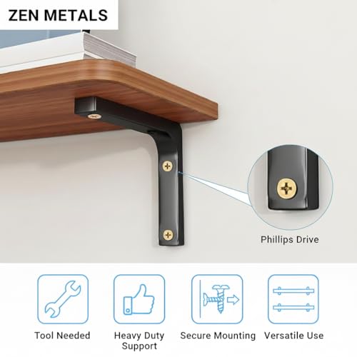 Image of ZEN METALS Nylon Wall Plug & Screw Set 50mm (2 Inch) - 50+50 Pcs - Heavy Duty Plastic Sleeve Anchors with Drywall Screws for Wood, Brick, Concrete & Drywall