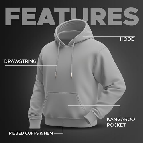 EcoSmart Hoodie – Men’s & Women’s Pullover Sweatshirt, Midweight Fleece, Soft & Durable, Sizes S-4X2