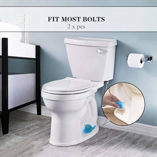 Image of ZUNON Toilet Bolt Caps, Decorative Toilet Bolt Covers, Ceramic Cute Sea Fish Covers Toilet Bolts Bathroom Decor Easy Installation Set of 2 (Blue Whale 2pcs)
