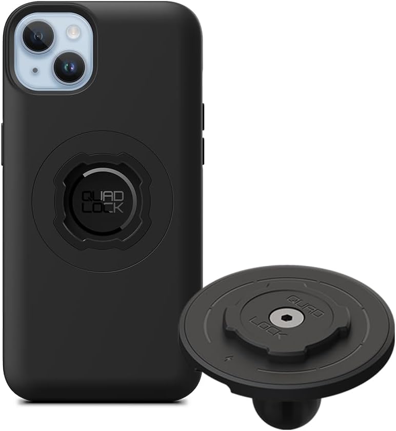 Quad Lock 20mm Ball Top Cap Adaptor Kit with iPhone 14 Plus MAG Case and MAG Wireless Charging Head (V2)