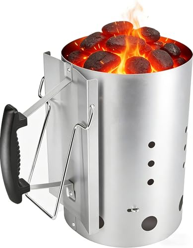 GFTIME XL Kohle Anzündkamn für Weber 7416 Holzkohlegrill zubehör, Grillkamin Anzünder mit Doppelgriff, Grillkohleanzünder Rapidfire (7416)