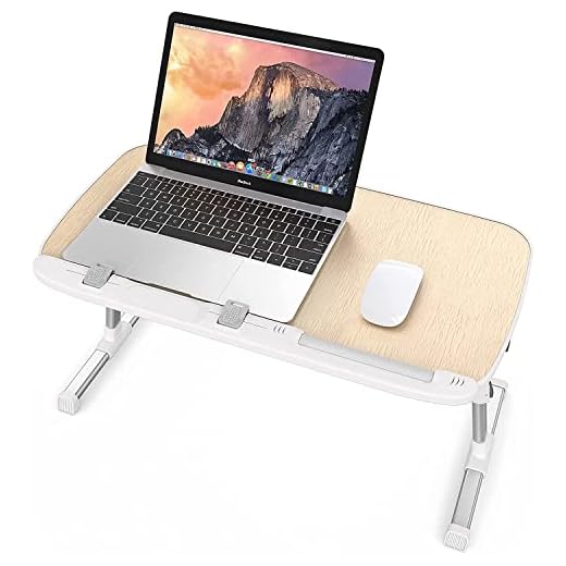 Mesa Ordenador Portátil, Mesa para Cama o Sofá, Bandeja Plegable para Desayuno, Soporte Portátil Escritorio Portátil Cama Mesa Cama Auxiliar Ajustable