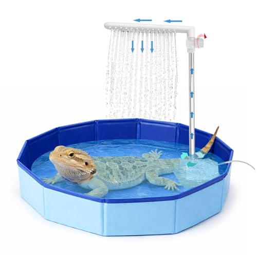 Large Electric Bearded Dragon Pool with a Faucet and an Adjustable Flow Control Valve Electric Bathtub for Bearded Dragons Bearded Dragon Reptile Water Fountain Bearded Dragon Accessories Bathtub