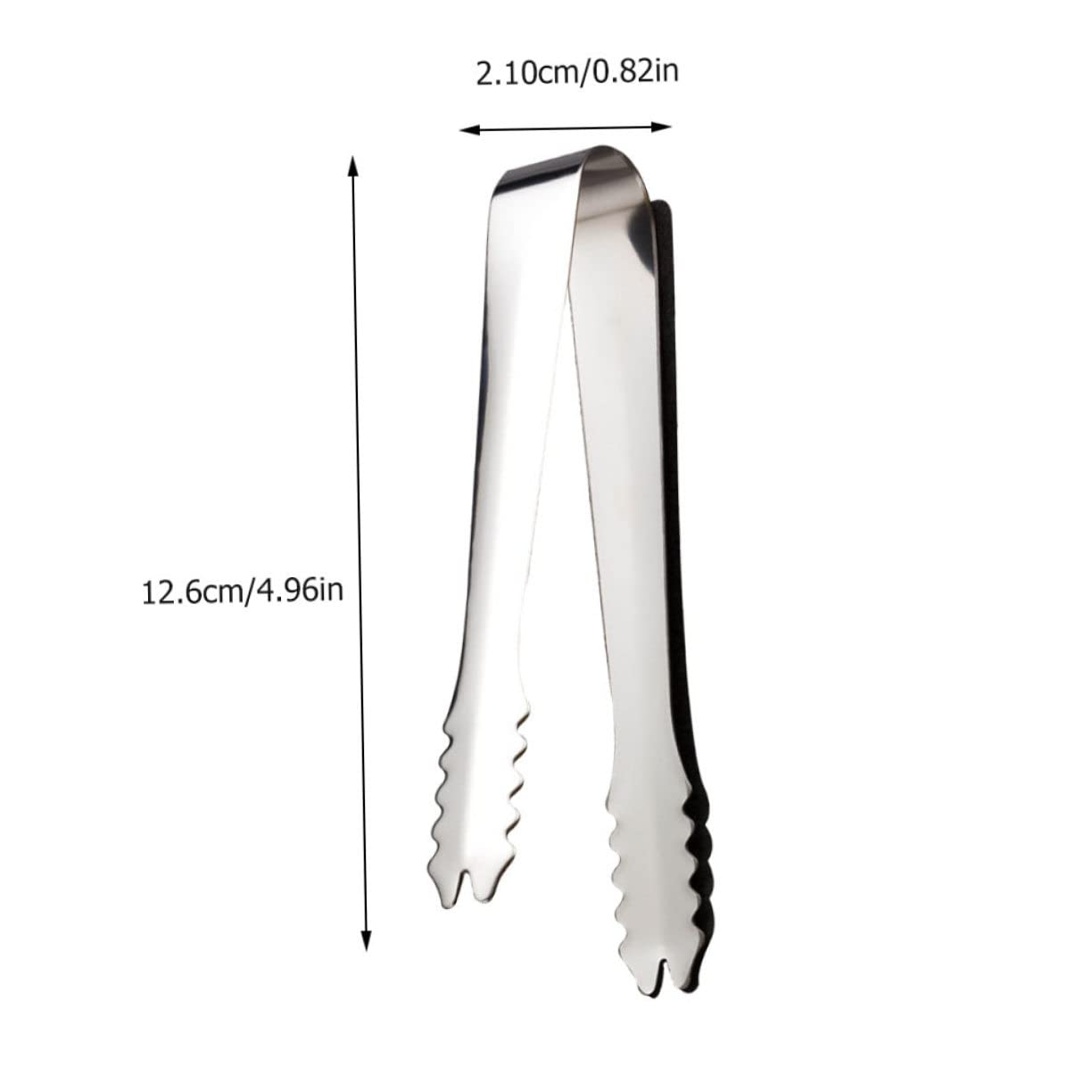 STOBAZA Multipurpose Food Tong Ice Cube Clip Bar Ice Clip Toothed Design Silver