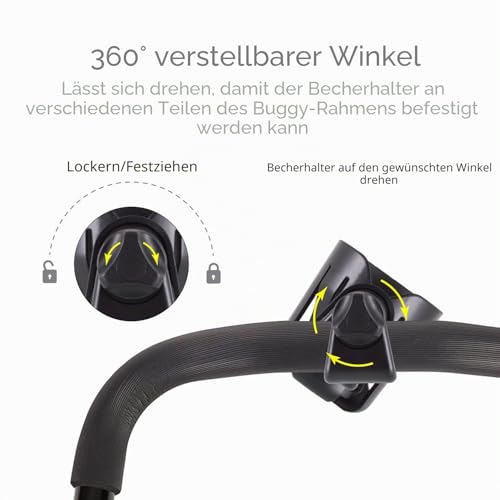 Buggy und Kinderwagen Universal Cup Holder Verstellbarer Flaschenhalter für Kinderwagen, Getränke- und Kaffeetassenhalter