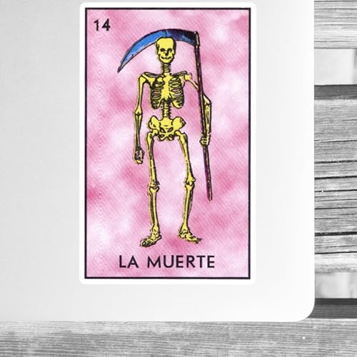 La Muerte Lotería Card Sticker – Mexican Bingo Death Skeleton Decal 4.5 inch