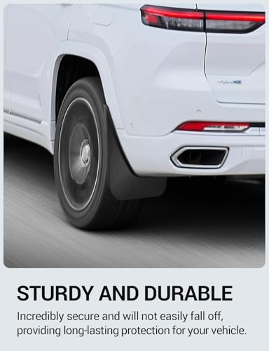 Image of Ecarzo Mud Flaps Fit for 5th Gen Jeep Grand Cherokee 2025 2024 2023 2022 No Drilling Required All Weather Mud Splash Guards Mudflap Front & Rear Gen Jeep Grand Cherokee 2-Row Accessories 4pcs (Non L)