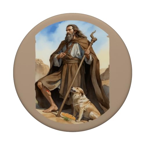 St Roch, Patron saint of dogs, Roche, lucky PopSockets Swappable PopGrip, Black - Image 3