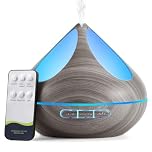 VitezTab Aroma Diffuser Electric Humidifier : Ultrasonic Diffusers for Home - 500ml&4 Timers& 7-LED - For Family&In Office Bedroom - With Remote Control&Gift for Mom, Grey