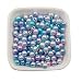 540pcs 6mm Craft Supplies Multicolored Gradient Mermaid Blue Round Faux ABS Pearls Beads Smooth ABS Pearls Filler Beads Jewelry Making Rainbow Beads (6mm)