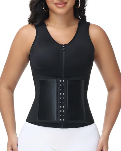 Image of SHAPSHE Waist Trainer Vests for Women Tummy Control with Zipper Black L