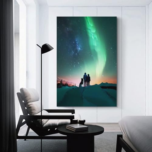 Tableau mural galaxie Aurora pour décoration de chambre moderne