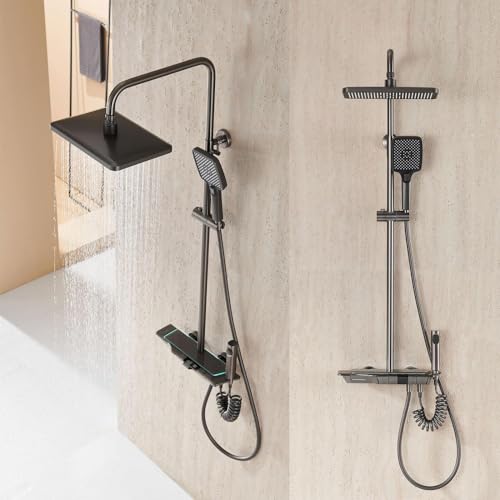 Ensemble de douche carré haut de gamme avec cascade hydroélectrique