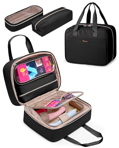 Fasrom Discreet Bag for Toys, Private Toy Storage Bag with Lockable Zipper and Detachable Pouches, Travel Toy Box Organizer for Adult Men and Women, Black (Bag Only, Patent Design)