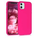 kwmobile Cover Compatibile con Apple iPhone 11 - Custodia in Silicone Effetto Gommato - Back Case Protezione Cellulare - Rosa Shocking