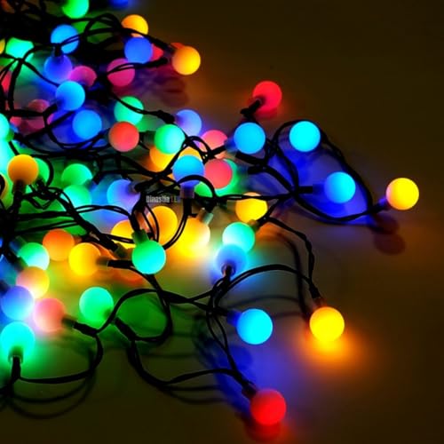 Cordão Led Luz 100 Bolinhas Multifunção 8m Quente Frio ou Colorido Tomada (Colorido - 220v)