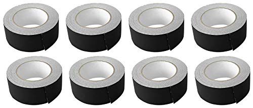 Rockville (8) Rolls Pro Audio/Stage Wire Rock Gaff Black Gaffers Tape 2