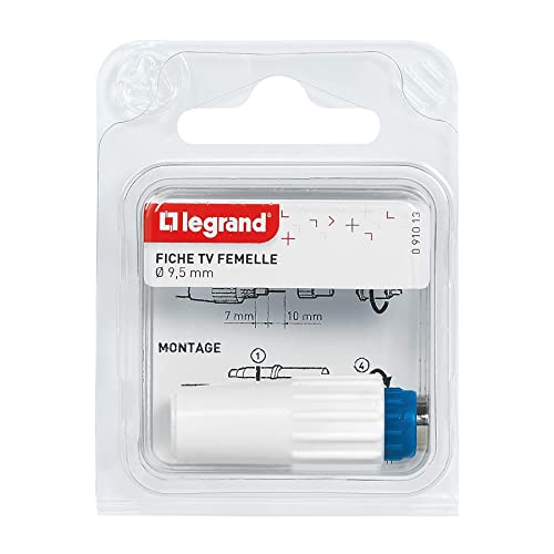 LEGRAND, TV-Buchse Ø9,52mm, Fernsehbuchse, weiblicher TV-Stecker, Farbe: Weiß, 091013