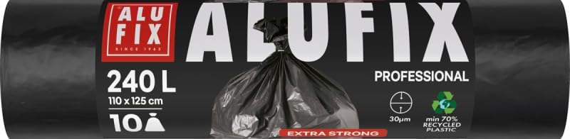 ALUFIX Economy worki na śmieci/LDPE / 110 x 125 cm/30 μm/ 240 l/ 9 x 10 sztuk/czarne
