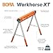 BORA Workhorse XT Saw Horses 2 Pack Folding Heavy Duty Adjustable Height Sawhorse Pair with Adjustable Legs, Heavy Duty Saw horse for Contractors Portable Workbench w/Built in Bottle opener PM-3360T