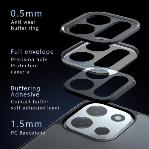 Image of Matte PC+TPU Phone Case for Oneplus Nord 6 5G Air Bags & Camera Protection, Anti-Fingerprint, Never Turns Yellow, Micro Arc Edge, Skin-Friendly Feel, Raised Camera Guard, Black
