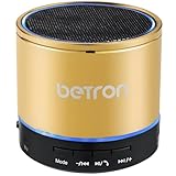 Betron KBS08 Bluetooth Speaker, Wireless, Portable, Mini, Gold
