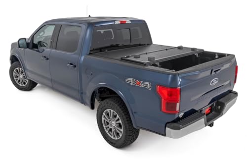 Rough Country Hard Tri-Fold Tonneau Cover for Ford F-150 (2015-2020) - Low-Profile Aluminum Truck Bed Cover, Fits 5'7 Bed (67.1") - image 3