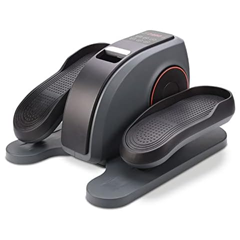 Mini-Ellipsentrainer, Fahrradpedal-Trainingsgerät, Stepper für Bewegung im Büro und Zuhause, übersichtlicher Trainingscomputer mit 3 Automatikprogrammen sowie 10 Geschwindigkeitsstufen, in schwarz Cover